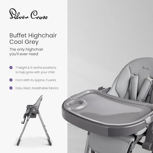 Silver Cross Buffet Highchair, Compact Fold, Birth to 15kg — view 2
