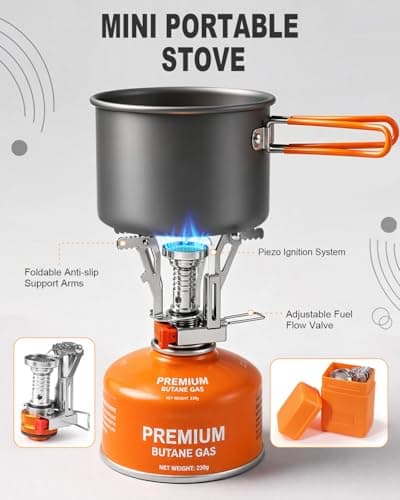 AUTOPkio Camping Cooking Set with Stove, Cookware Kit for 1-2 People — view 3