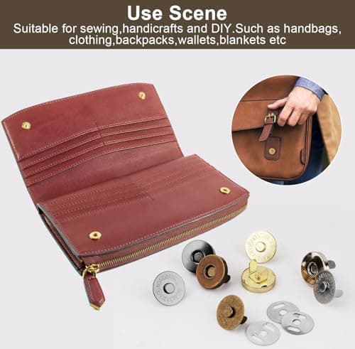 REJOECE 40 Sets Magnetic Buttons,18mm Magnetic Bag Fasteners — view 6