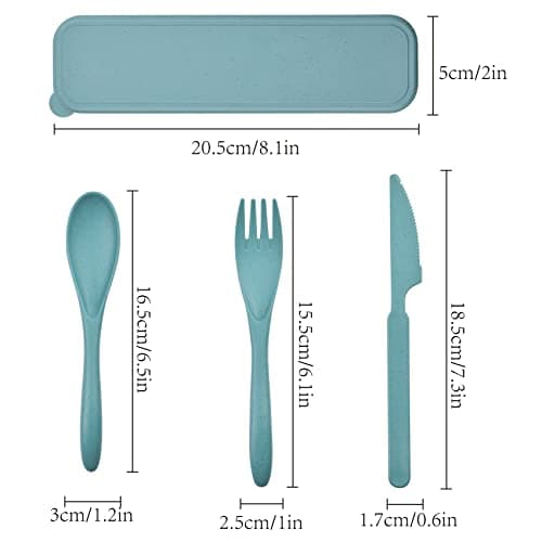 Travel Cutlery Set with Case, Reusable Plastic Cutlery Set — view 3