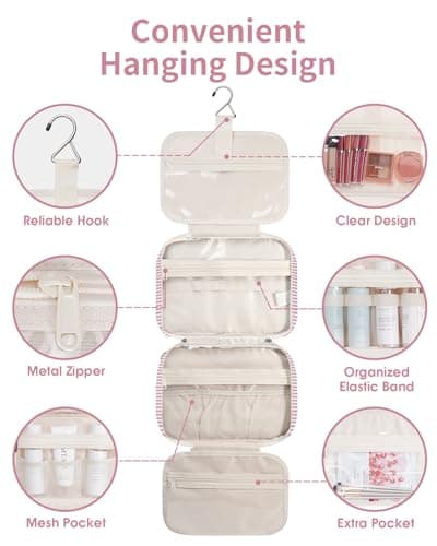 Narwey Hanging Travel Toiletry Bag for Women Toiletries Wash Bag — view 4