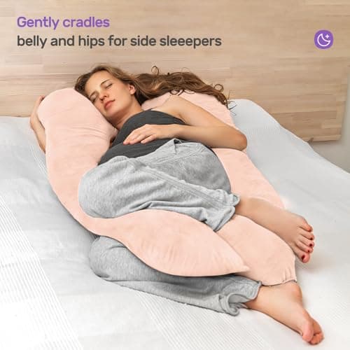 Nuliie Pregnancy Pillow for Sleeping, U Shaped (Pink) — view 4