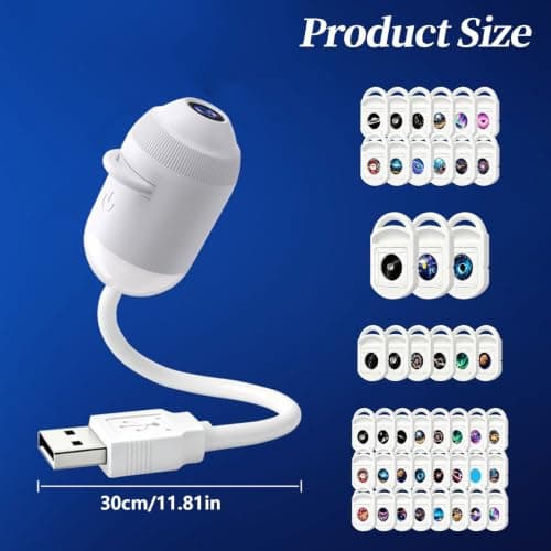 Galaxy Projector Light for Bedroom Night Light USB HD Smart Dynamic 5d Holographic Night Light Projector Ocean with Fish star Plug and Play HD Star Projector Ocean with 6/12/24 360° Projection Films — view 5