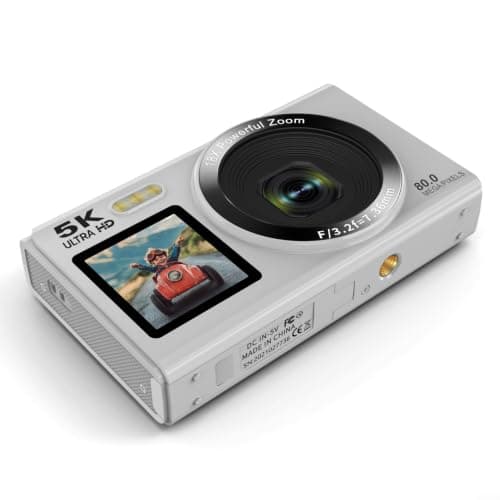 Dual Screen Vlogging Camera for 5k 80MP Selfie Dual Screen Vlogging(White)