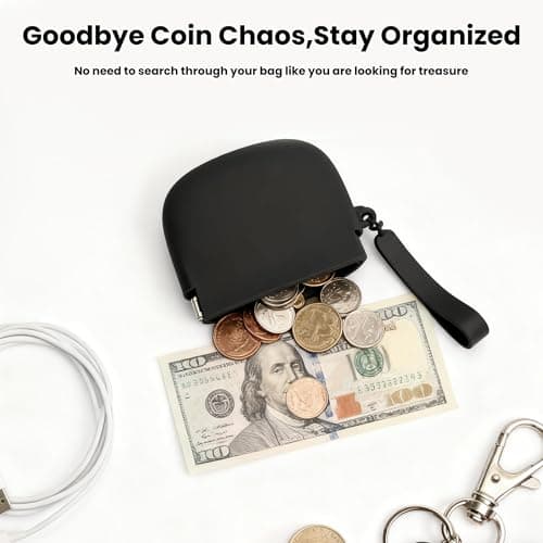 Silicone Squeeze Coin Purse, Small Pouch for Keys Cards Earphones, 4x3.2in — view 5
