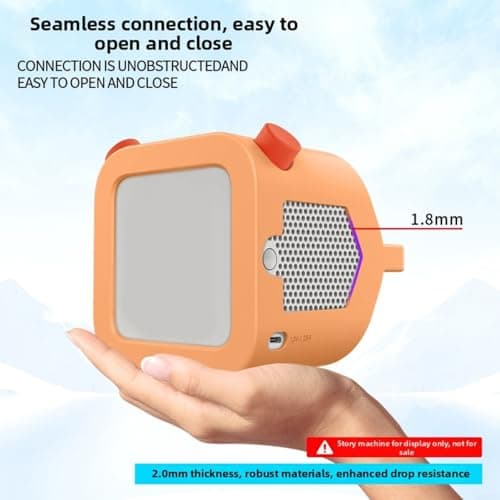 Crabop Silicone Case for Yoto Player 3rd Gen - Anti-Slip Grip & Built-in Handle, ABS Cover for Kids Travel, Orange(Orange) — view 5