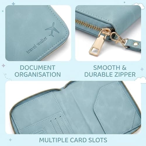 ZPLASK 1PC Passport Holder, Passport Holder Travel Wallet, Lightweight Passport Cover, Portable Secure Document Organiser, Practical Passport Wallet for Daily and Travel Use — view 3