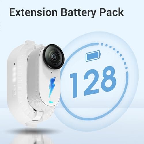 Plyisty 600mAh Extension Battery for GO 3 GO 3S, Magnetic Quick Release Power Bank Mount Charging Grip Extended Runtime LED Indicators Charge While Vlog Accessories — view 4