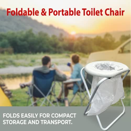 Janoon Portable Folding Outdoor Camping Toilet Seat With 10 Bags - For Outdoor, Camping, Fishing or Festival Use — view 3