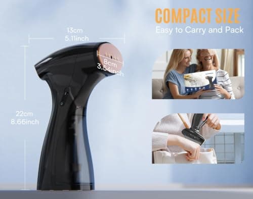 OLAYMEY Clothes Steamer Handheld 1600W, 25g Jet Steam, 30s Fast Heat — view 3