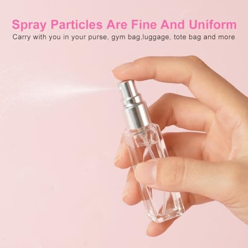 LOPHE Perfume Atomiser Refillable, Mini Refill Bottles, Empty Clear Glass Spray Bottles, Portable Atomiser With Fine Mist for Daily Business Trips, 10 ml 3 Pcs Transparent — view 3