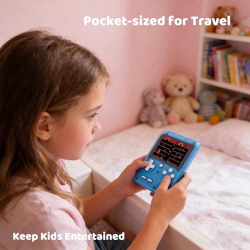 Handheld Game Console for Kids Pre-loaded 289 Video Games, Travel-friendly Handheld Video Game Console with 2.8" Color Screen, Rechargeable Battery, Handheld Electric Game Player for Boy Girl — view 4