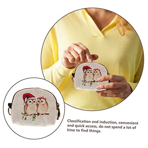 Cartoon Key Pouch Linen Small Coin Purse for Travel and Storage — view 3