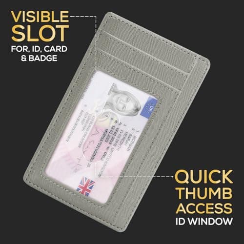 PIRNA Slim Wallet for Men | RFID Blocking Minimalist Credit Card Holder – Thin Card Wallet with Small Money Pocket & Gift Box for Men's in UK, Slim Mens Wallets UK (Silver Grey) — view 6