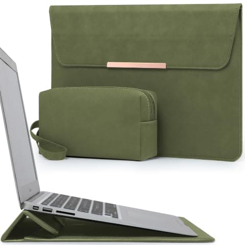 HYZUO 15-16 Inch Laptop Sleeve Case Bag with Stand, Olive Green