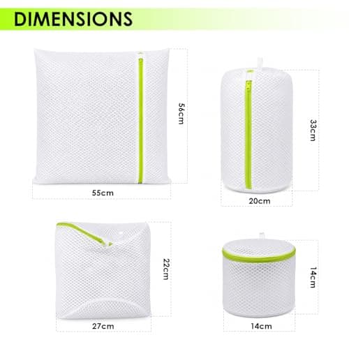 Mesh Laundry Bags with Zip 4 PacK | Reusable| Clothes Storage & Travel — view 3