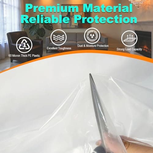 Extra Large Clear Plastic Bags - 150 x 150cm 5 Pack Heavy Duty Large Plastic Storage Bags with Zip Ties, Thick Clear Polythene Bags for Furniture Clothes Suitcase Moving and Storage — view 6
