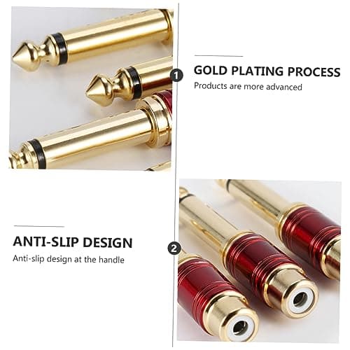 NUOBESTY 6pcs Female Jack to Male Connector Plug Adapter Jumbo Plug for Guitar Stereo Jack Adapter Random Color — view 4