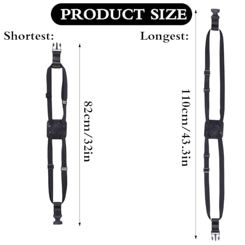 Black Luggage Straps for Suitcases, Adjustable Bungee Straps for Suitcases, Backpack Luggage Straps, Compatible with All Suitcase Sizes, 32 inches, 1 Count — view 2