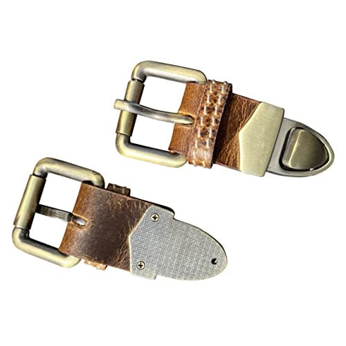 Leather Bag Replacement Push Clip Clasp Lock - Quick Release Metal Fasteners Buckles for all Satchel, Messenger, Briefcase, Brown Clip With White Stitching, One size — view 4