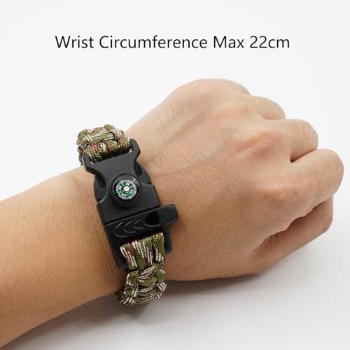 8 Pack 3in1 Emergency Survival Bracelet with Whistle and Compass,Survival Kit,Wild Camping Equipment Kit,Wildness Emergency Survival Kit for Camping,Outdoor Travel, Hiking, Emergency Survival Or First — view 4