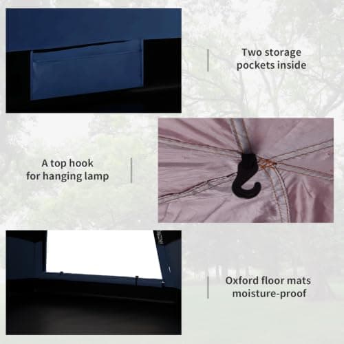 Outsunny Double Layer Instant Pop Up Tent with Rainfly 4 Person Blue — view 6