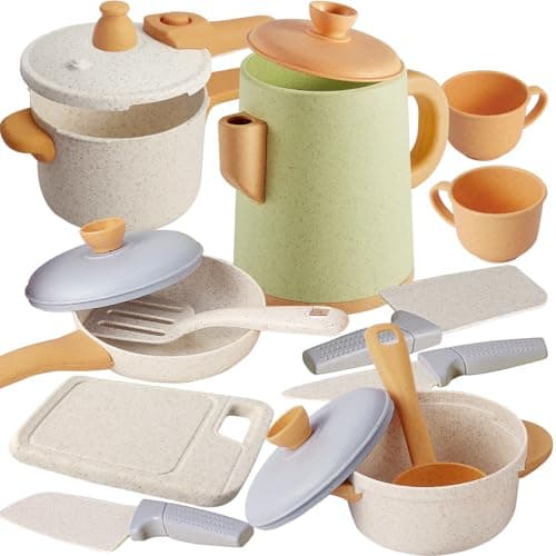 HYAKIDS Toy Pots and Pans Set Kids Kitchen Accessories