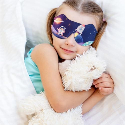 2 Pcs Kids Eye Masks for Sleeping, 3D Blackout Eye Mask for Sleeping (A) — view 3