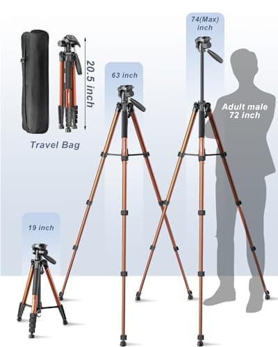 POLAM-FOTO 188cm Aluminium Camera Tripod with 3-Way Head — view 3