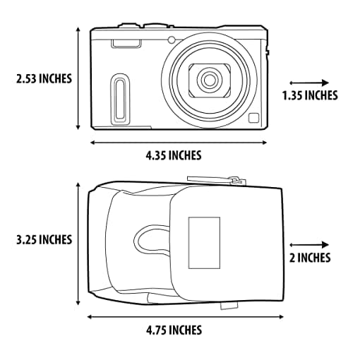 USA Gear Digital Camera Case Compatible with Canon G7x Mark ii, Nikon Coolpix, Canon Elph 190, PowerShot and More - Small Camera Bag Travel Case with Shoulder Strap, Belt Loop and SD Card Pocket — view 3