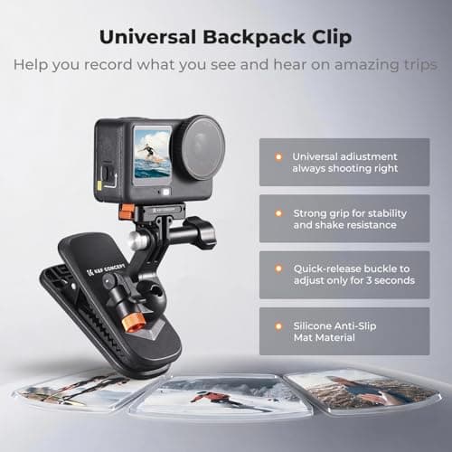 K&F CONCEPT Magnetic Backpack Clip Mount Sun Visor Holder for Action Camera — view 3