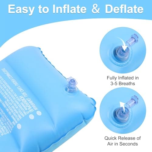 CYZBL 3Pcs Inflatable Flocking Cushion, Soft Blow Up Travel Camping Pillow — view 3