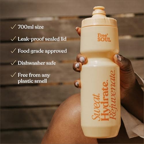 Free Soul 700ml Hydrate Water Bottle, Lightweight Portable Sports Water Bottle Ideal for Running or Cycling for Gym and Outdoor, Dishwasher Safe, BPA Free — view 2