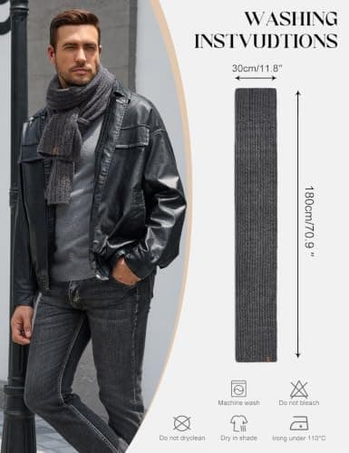 Vijamiy Winter Scarf Lightweight Long Knitted Scarves for Women Men — view 4