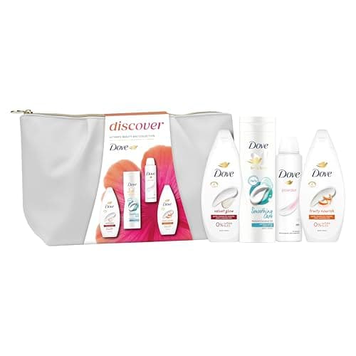 Dove Gift Set with Two Body Washes, Body Lotion, Anti-Perspirant and Beauty Bag, Perfect Gifts for Her, 4 Piece
