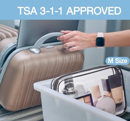 BAGSMART 2pcs Clear Toiletry Bag TSA Travel Essential for Makeup Liquids — view 2