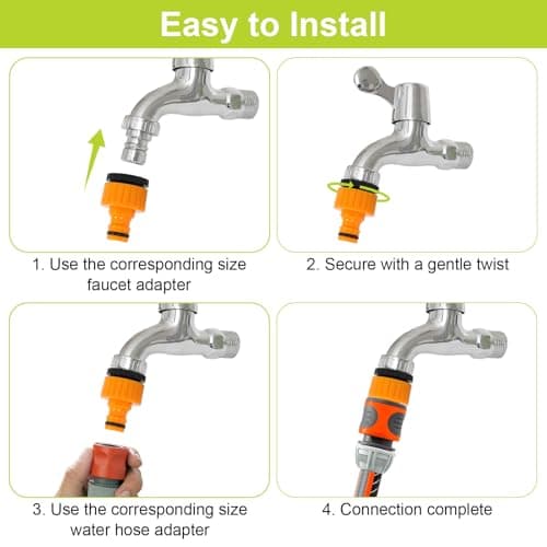 HURODZ Hose Tap Connector, 12 Pack 2in1 Universal Tap Connector — view 3