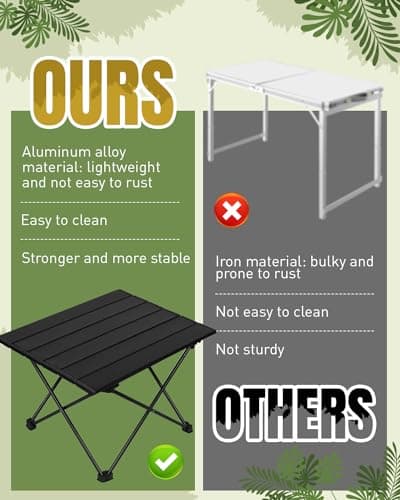 Maraiss Foldable Aluminium Camping Table with Storage Bag, Compact Outdoor Camp Kitchen Table for Cooking, Picnic & Beach Use — view 4