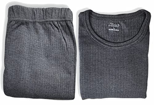 Qollection Thermal Base Layer Top only Unisex Ultra-Soft Lightweight Long Set with Fleece Lined Base Quick-Dry Function Layer Winter Skiing Warm Dark Grey Top Only -S — view 6