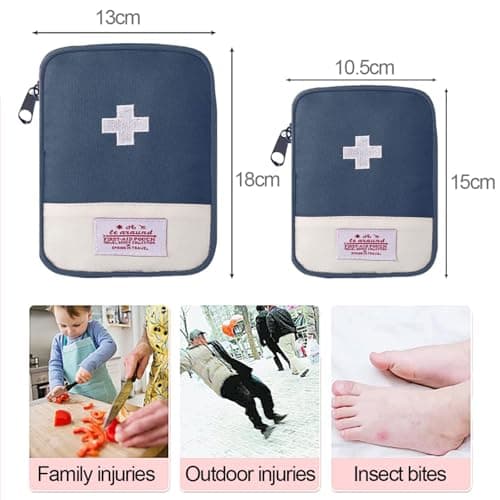First Aid Pouch, 2-Pack Empty Mini Travel Medicine Storage Bags — view 6