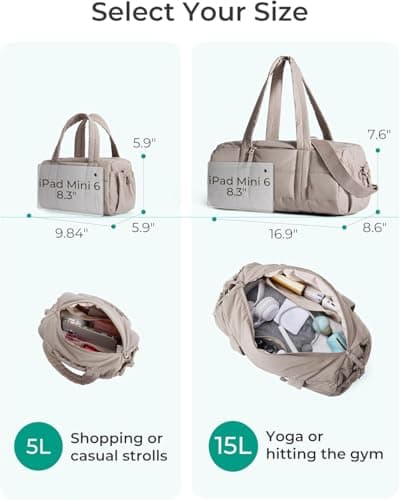 BAGSMART Crossbody Bags for Women, 5L Mini Gym Bag Womens, Black — view 5