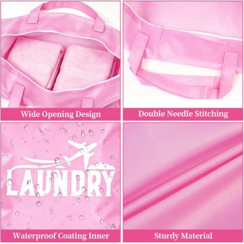 Aomig 2 Pack Laundry Bag Waterproof Dirty Clothes Bags with Handle(Gray) — view 3