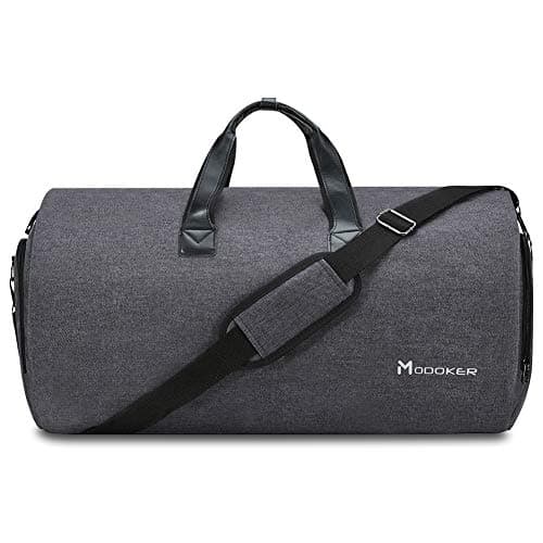 Modoker Convertible PU Leather Garment Bag, Carry-On Travel Duffel