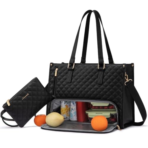 LOVEVOOK Laptop Work Bags for Women with Insulated Lunch Compartment