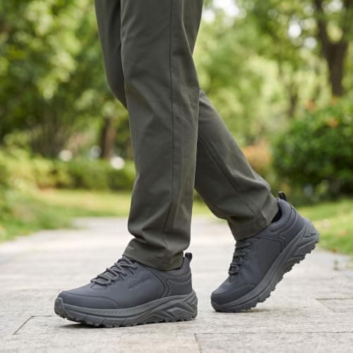YOUTHUP Men's Low Top Hiking Shoes Breathable Comfort Easy-On Trekking — view 3
