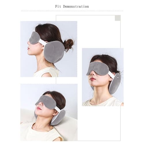 2-In-1 Travel Pillow with Eye Mask,Light Blocking, Neck Support, Compact & Portable Cushion,Folding Soft Mini Pillow Eye Mask for Office, Plane, Train or Car (Gray) — view 4