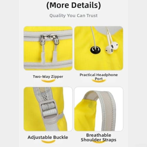 Todikaper Foldable Hiking Backpack 14L Waterproof Lightweight(Yellow) — view 5