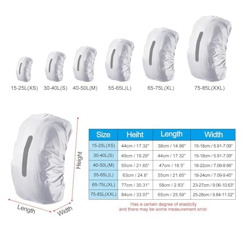 PATIKIL Waterproof Backpack Rain Cover 65-75L XL Silver Tone — view 2