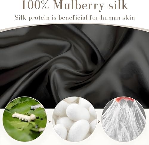 3D Contoured 22 Momme Mulberry Silk Sleep Mask with Ag+ Silver Ion – Zero Pressure Blackout Eye Mask for Side Sleepers, Lash Extensions & Travel, Hypoallergenic (BYDT) — view 5