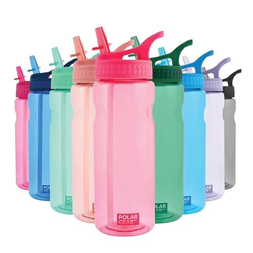 Polar Gear Aqua Grip Water Bottle – BPA-Free Reusable Water Bottles With Straw – 650ml Sports Water Bottle Perfect for Gym, Cycling & Work